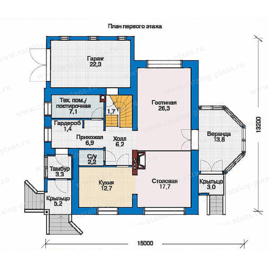 План 1-этажа проекта 53-77
