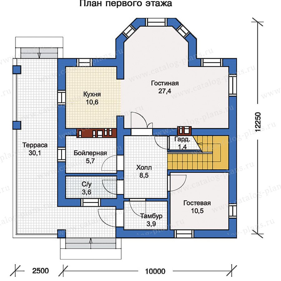 План 1-этажа проекта 57-02