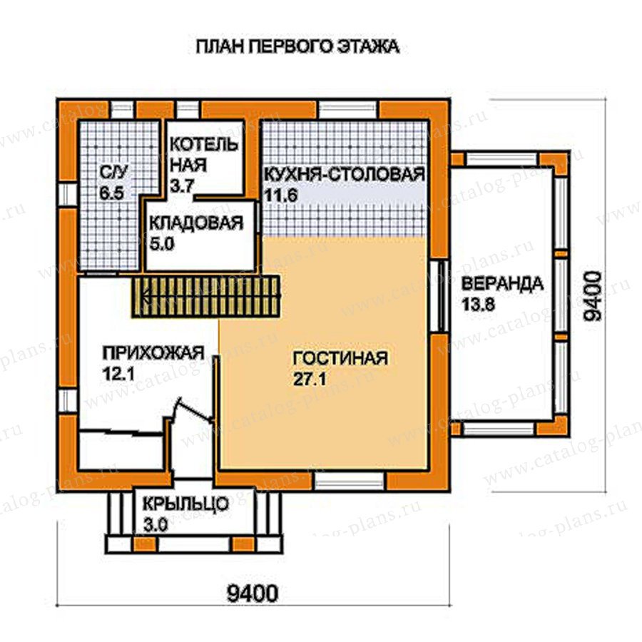 План 1-этажа проекта 59-55