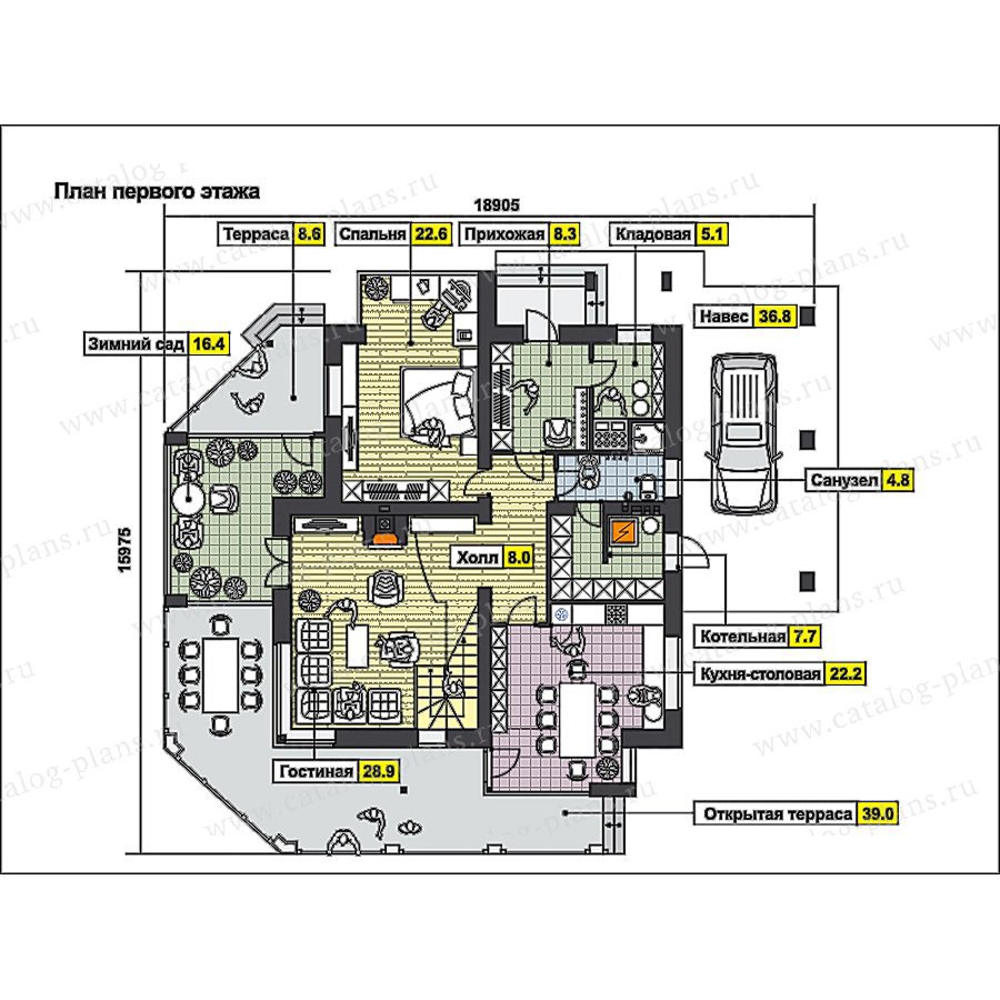 План 1-этажа проекта 59-70