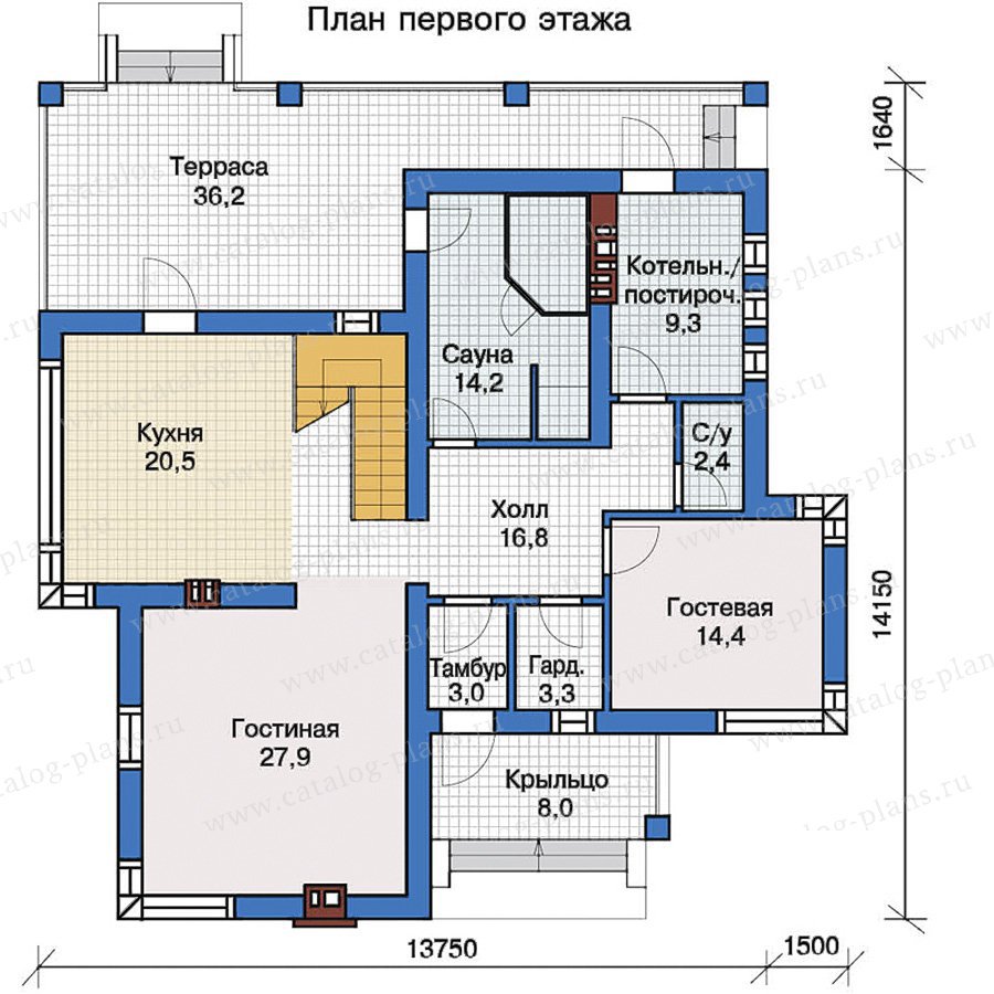 План 1-этажа проекта 57-21Cedral