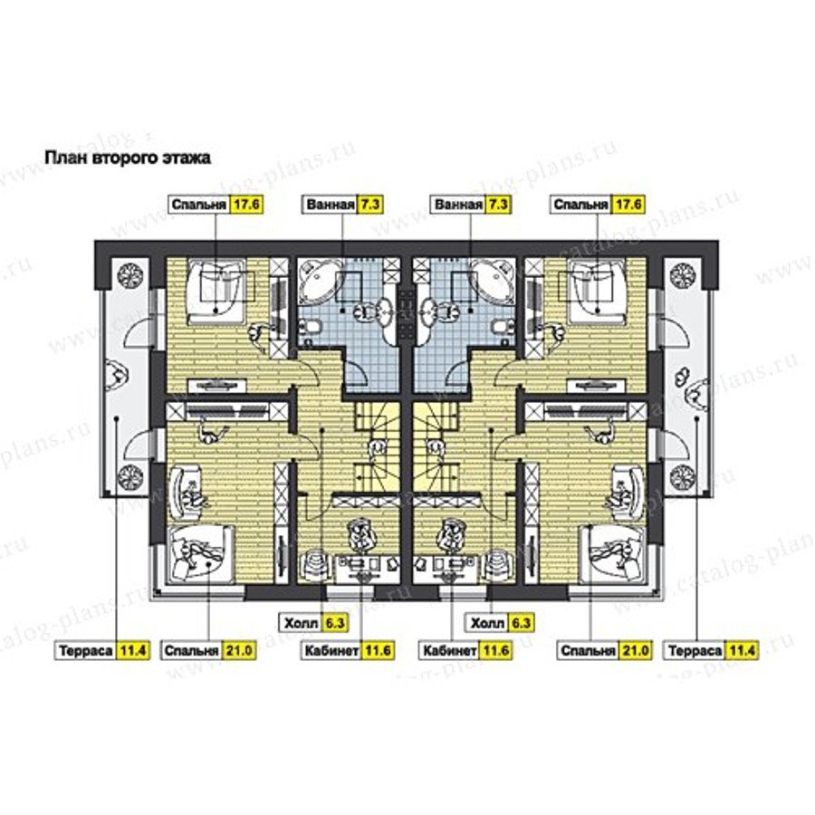 План 2-этажа проекта 60-64A