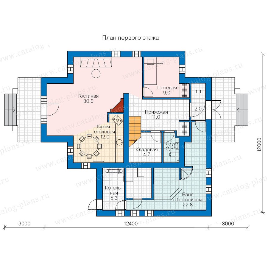 План 1-этажа проекта 60-73