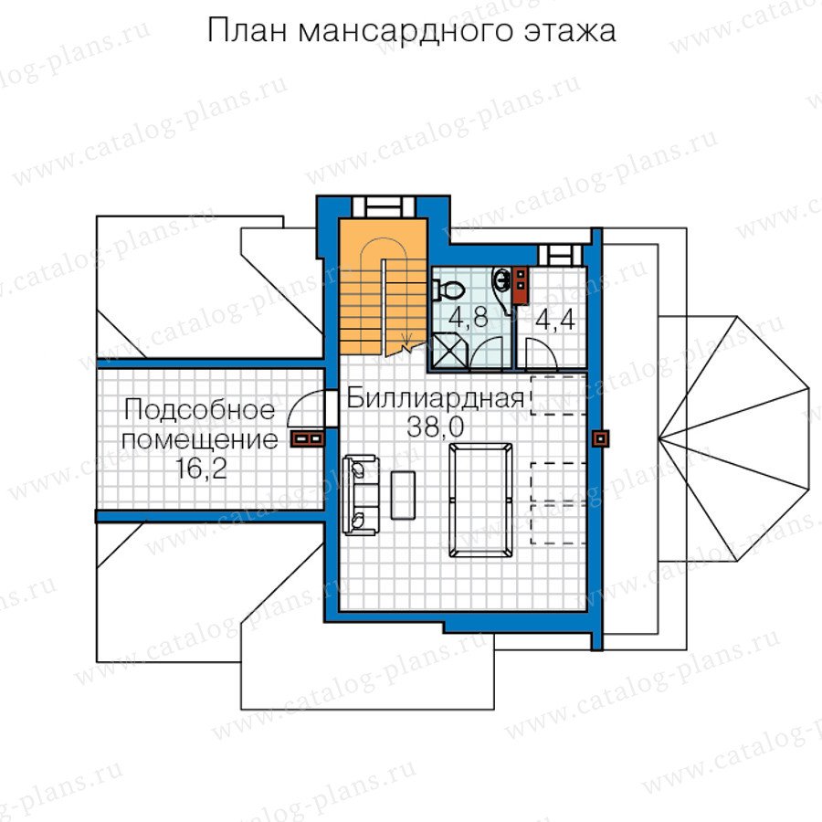 План 3-этажа проекта 60-44