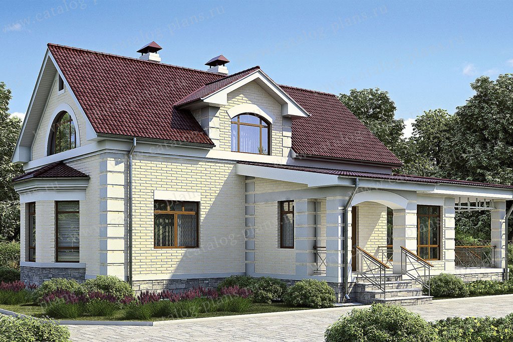 Проект жилой дом #35-76 материал - кирпич, стиль классический