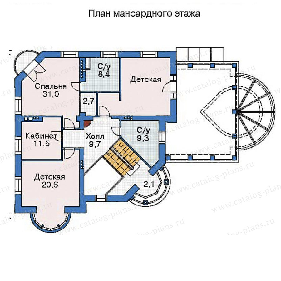 План 3-этажа проекта 35-87