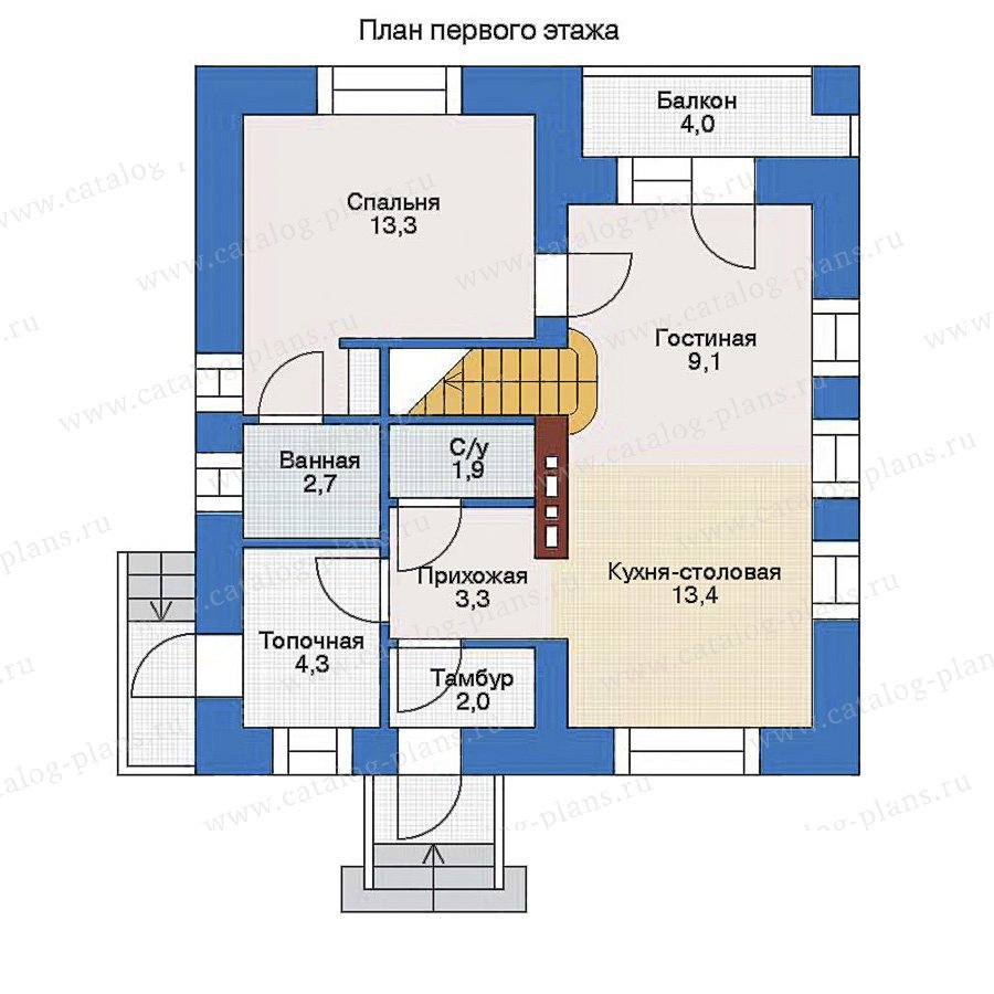 План 1-этажа проекта 33-70