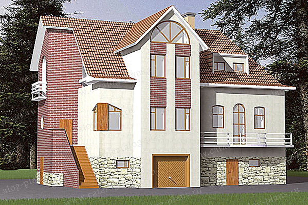 Проект жилой дом #31-03 материал - кирпич, стиль европейский