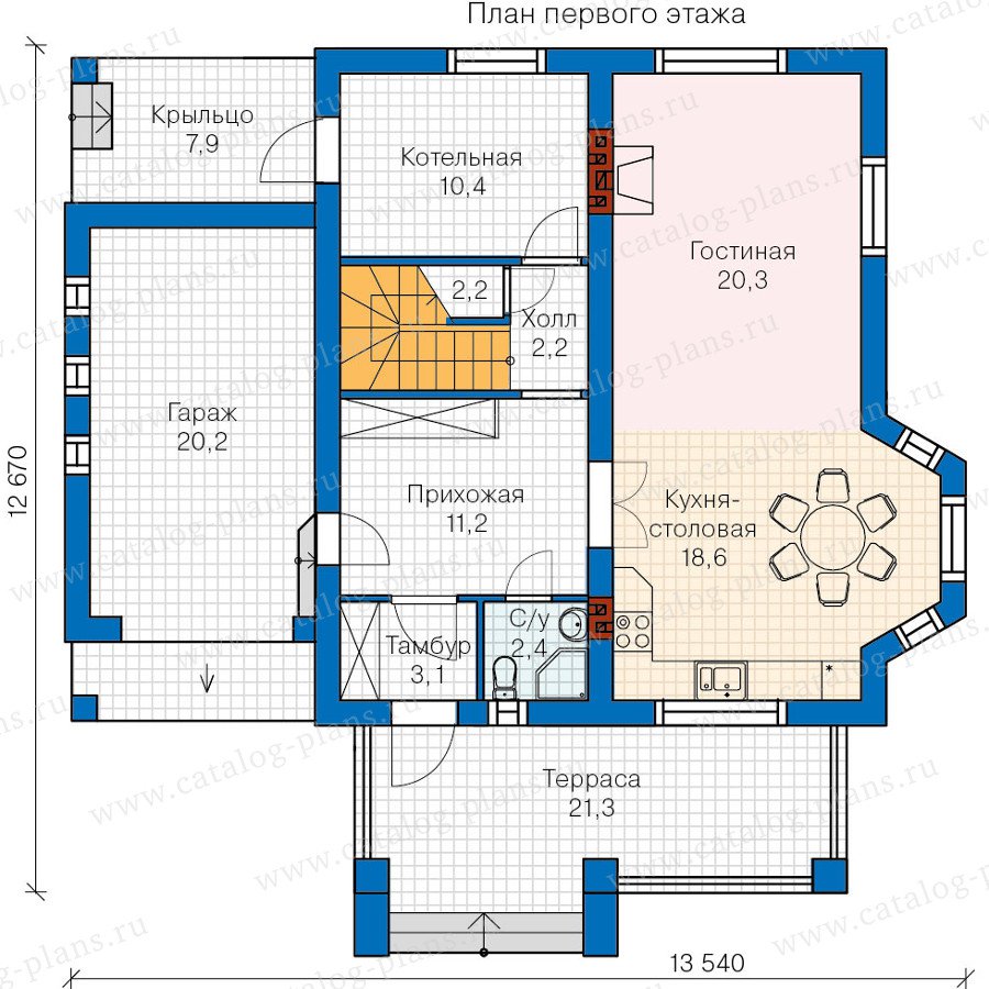 План 1-этажа проекта 60-12