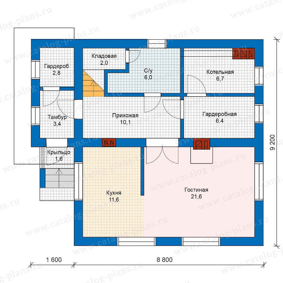 План 1-этажа проекта 59-94Cedral