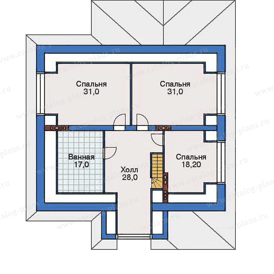 План 3-этажа проекта 32-55