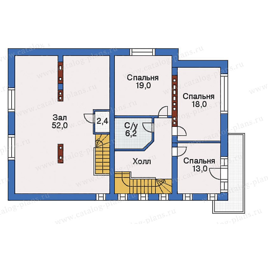 План 3-этажа проекта 32-80