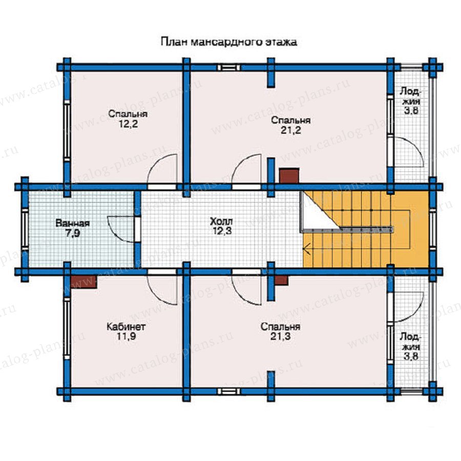 План 2-этажа проекта 12-34