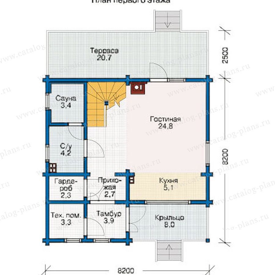 План 1-этажа проекта 12-38