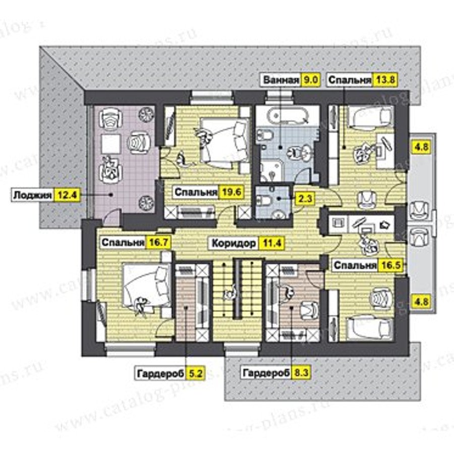 План 2-этажа проекта 47-46