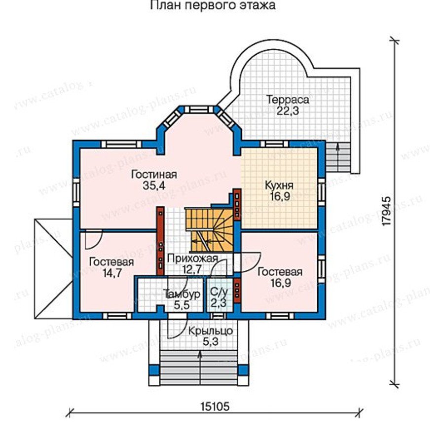 План 2-этажа проекта 60-34