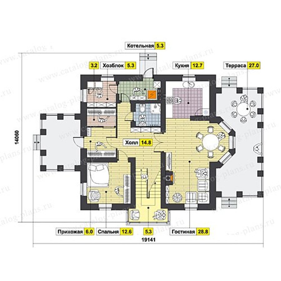 План 1-этажа проекта 47-48