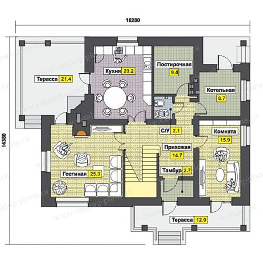 План 1-этажа проекта 47-46K