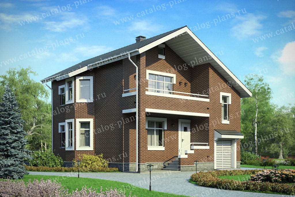 Проект 40-51L, жилой дом, материал - поризованный керамический блок 510, количество этажей - 2, архитектурный стиль - классический, фундамент - монолитная ж/б плита