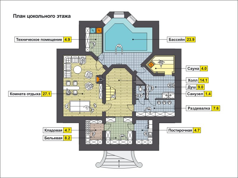 План 1-этажа проекта 59-78B