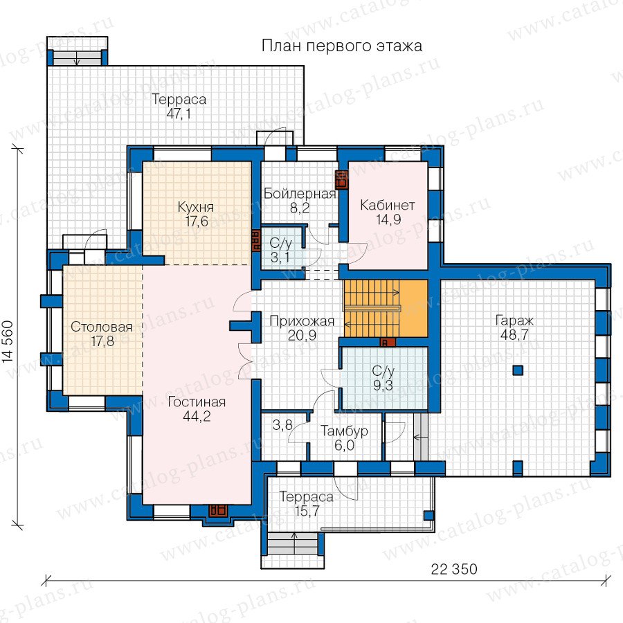 План 1-этажа проекта 48-24D