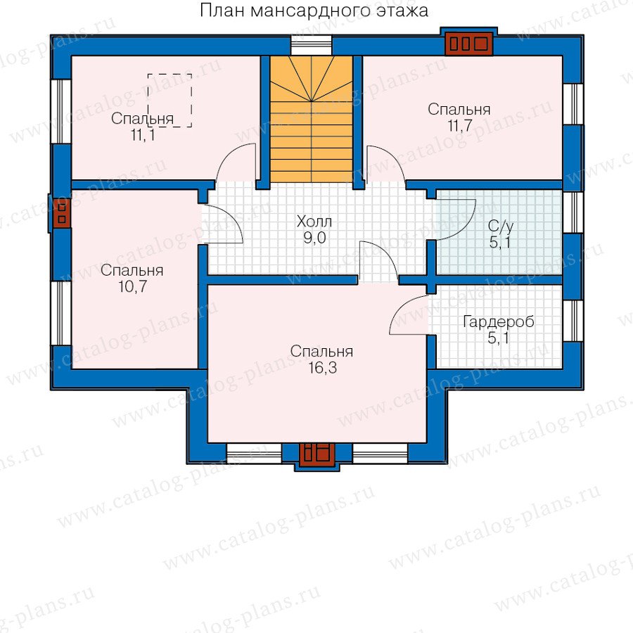 План 2-этажа проекта 58-79Cedral