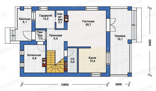 Проект №57-07. Планировка первого этажа
