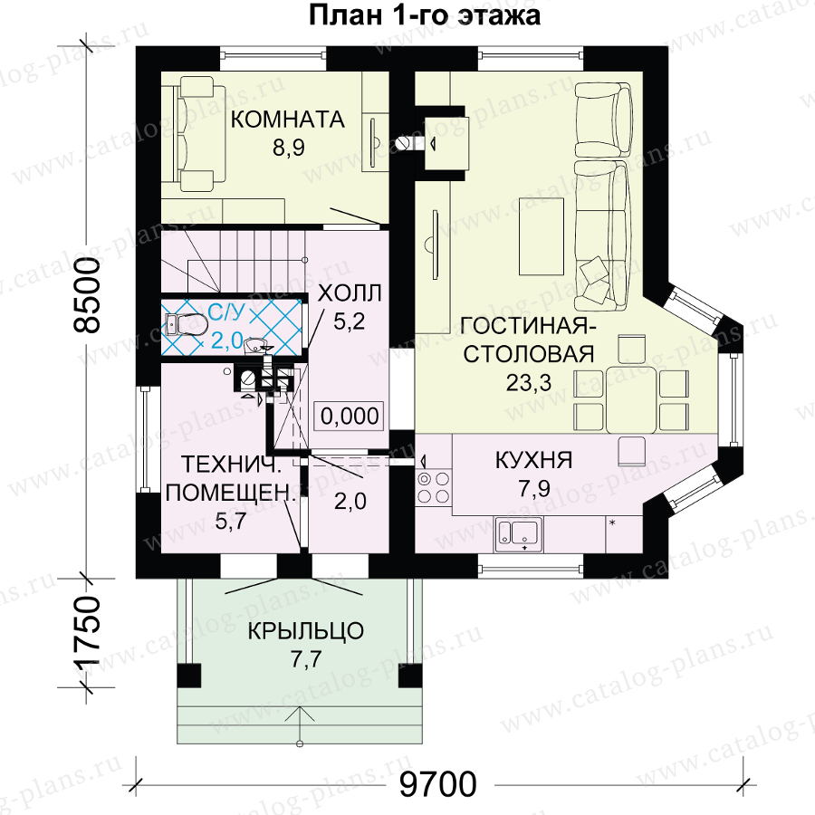 План 1-этажа проекта 61-12A