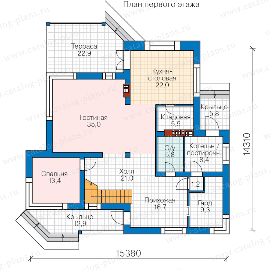 План 1-этажа проекта 40-94A