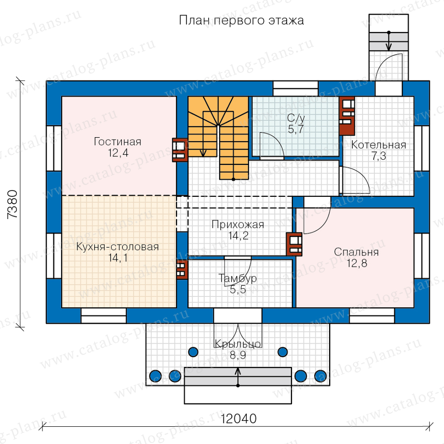 План 1-этажа проекта 45-14