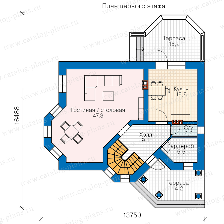 План 1-этажа проекта 45-61