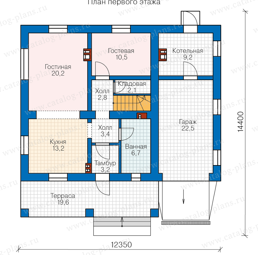 План 1-этажа проекта 62-74