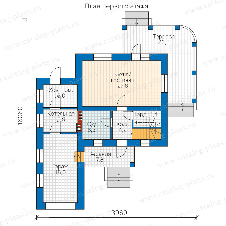 План 1-этажа проекта 63-22L
