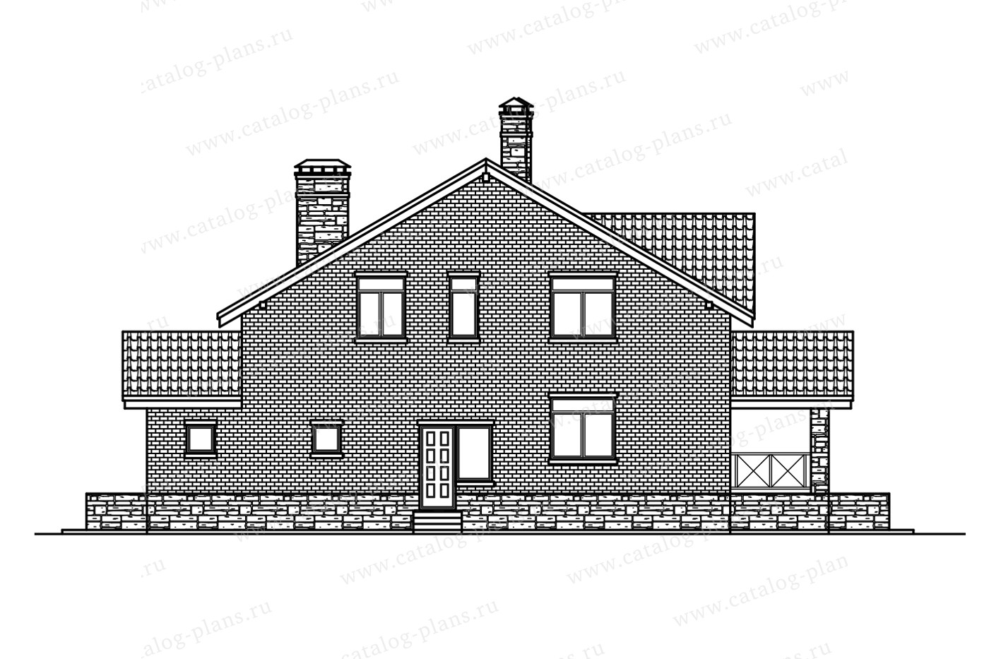 Проект 57-09AL, жилой дом, материал - газобетонные блоки 400, количество этажей - 2, архитектурный стиль - скандинавский, фундамент - монолитный ленточный ж/б