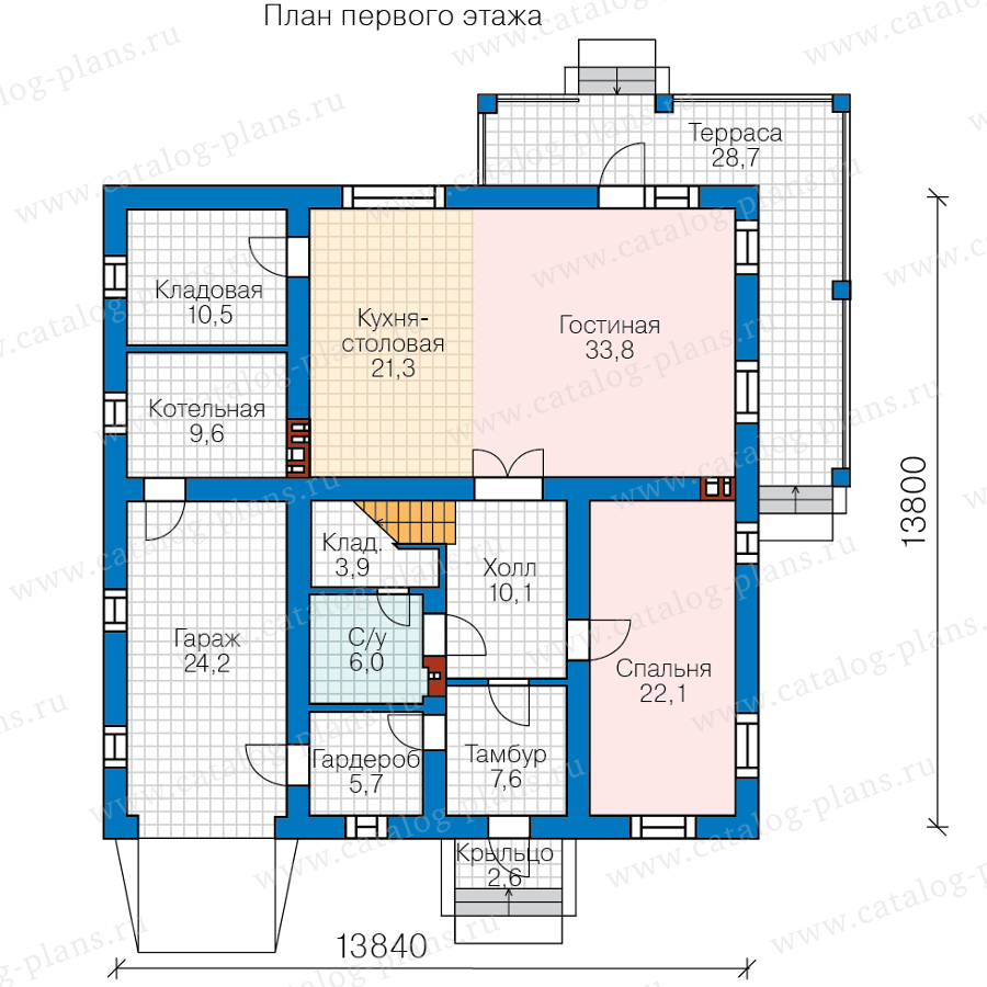План 1-этажа проекта 57-62H