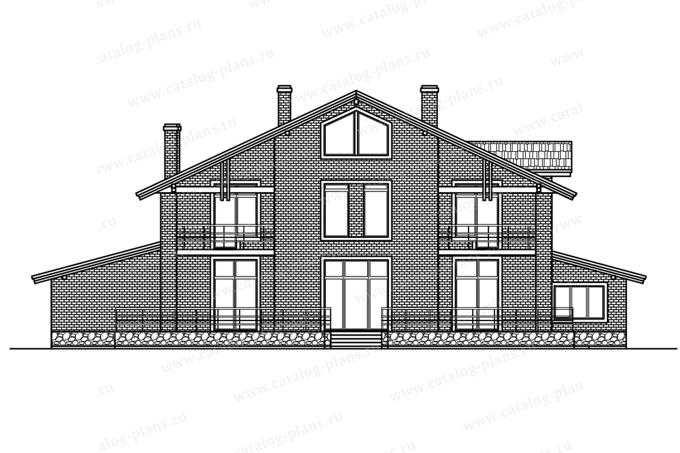 Проект 58-02BL, жилой дом, материал - газобетонные блоки 400, количество этажей - 2, архитектурный стиль - европейский, фундамент - монолитная ж/б плита