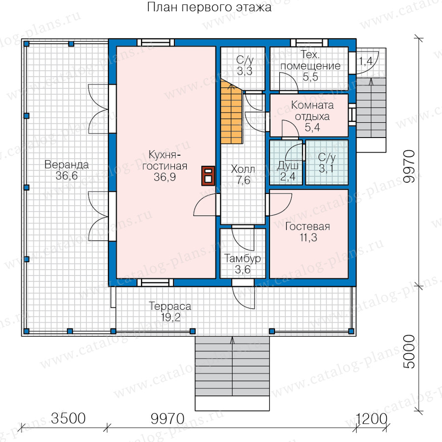План 1-этажа проекта 70-96