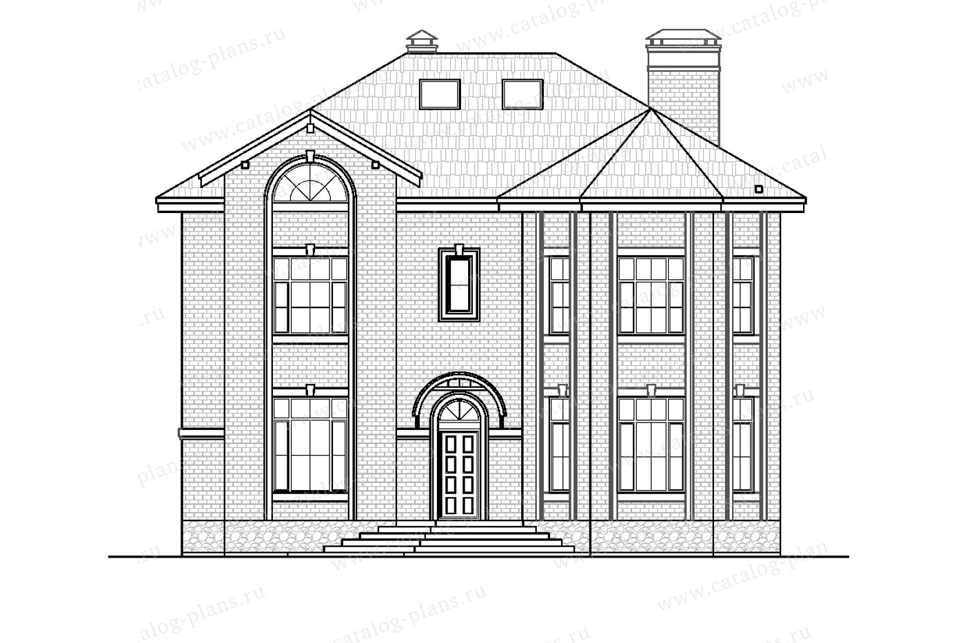 Проект 40-11BAGL, жилой дом, материал - газобетонные блоки 400, количество этажей - 3, архитектурный стиль - европейский, фундамент - монолитная ж/б плита