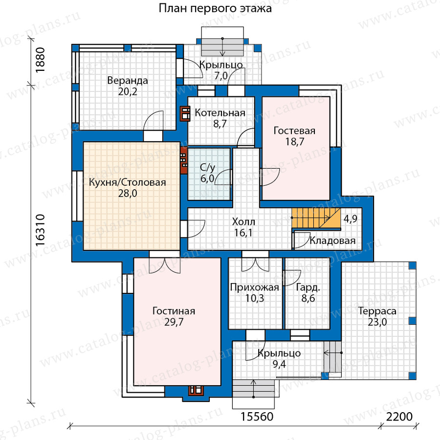 План 1-этажа проекта 45-78K2L
