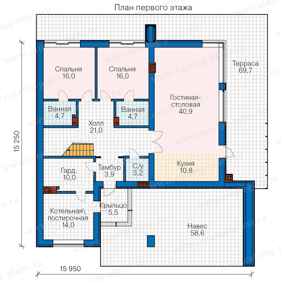 План 1-этажа проекта 62-72
