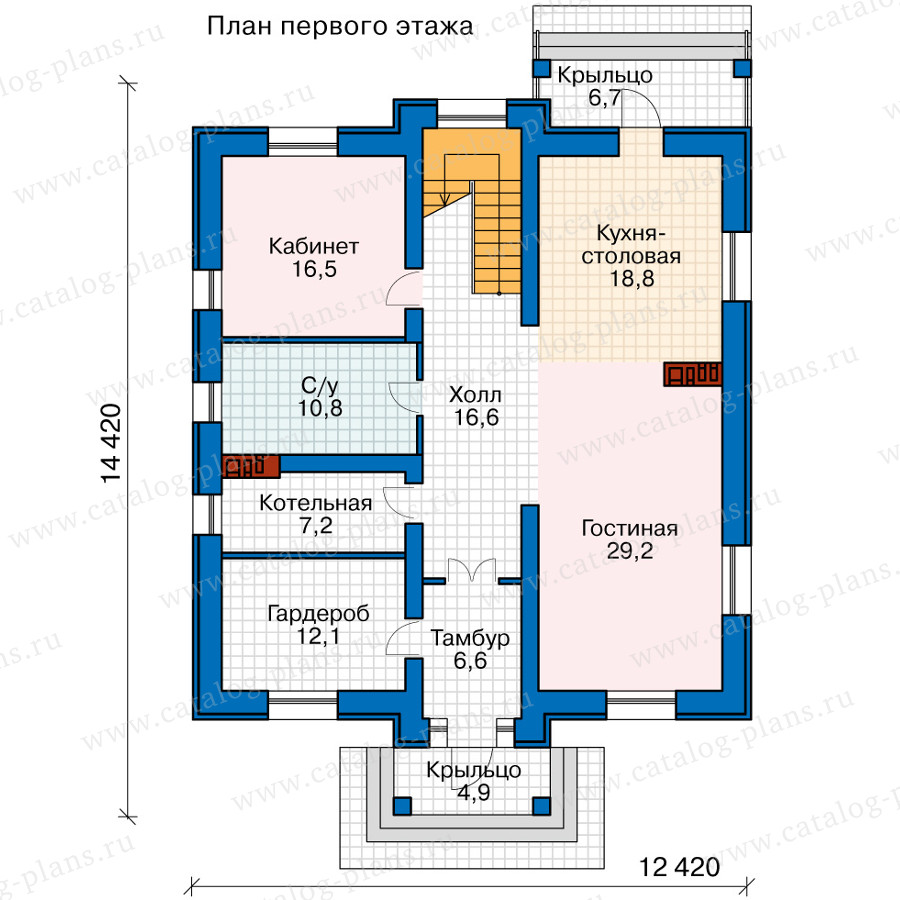 План 1-этажа проекта 58-66HBK1L