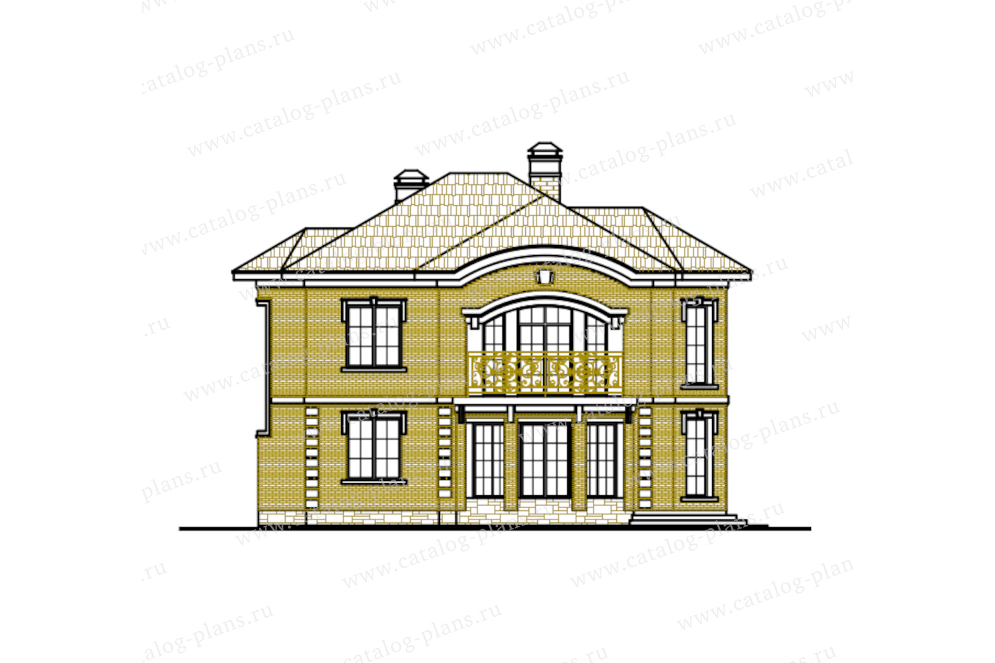 Проект жилой дом #40-75BGL материал - , стиль классический