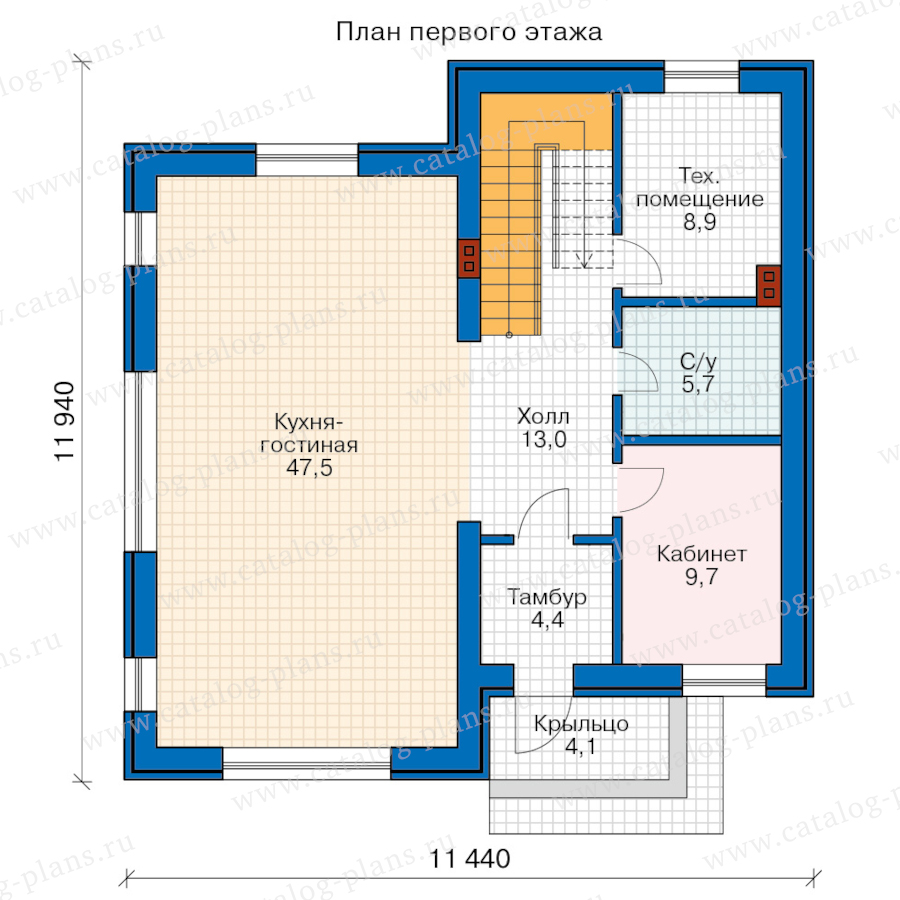 План 1-этажа проекта 45-77AGL