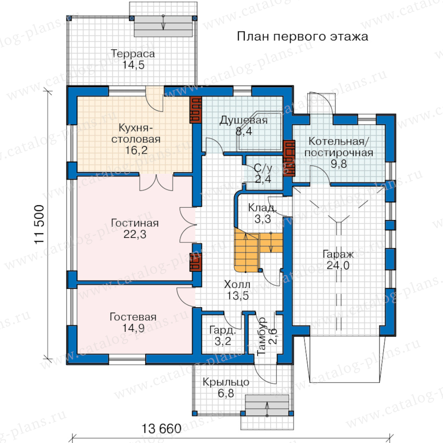 План 1-этажа проекта 57-22D