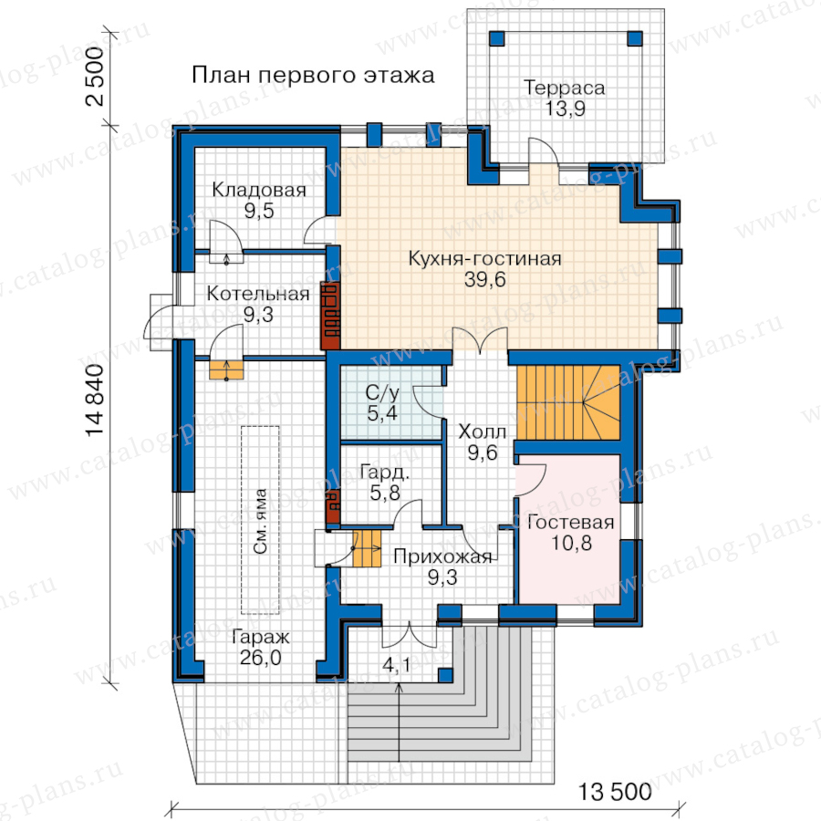 План 1-этажа проекта 58-87AFK1L