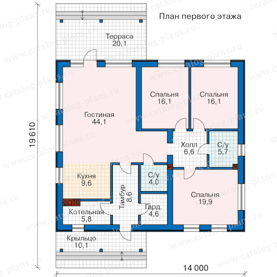 План 1-этажа проекта 58-70FL