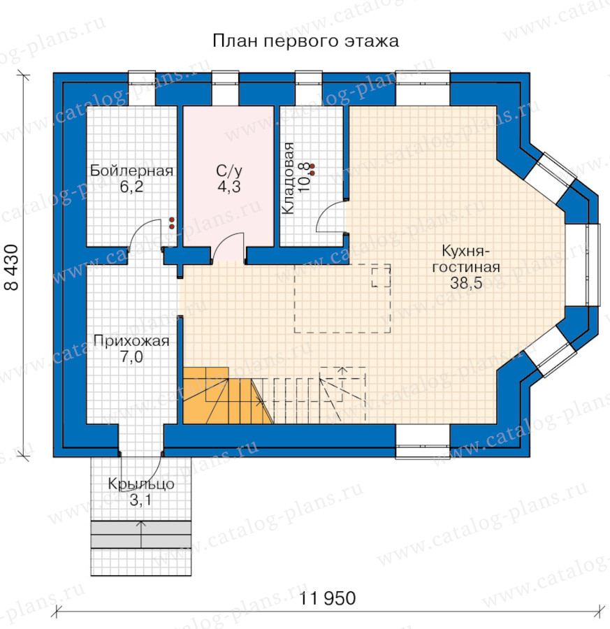 План 1-этажа проекта 46-55