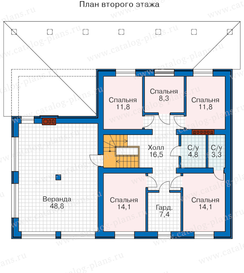 План 3-этажа проекта 57-62BBAC
