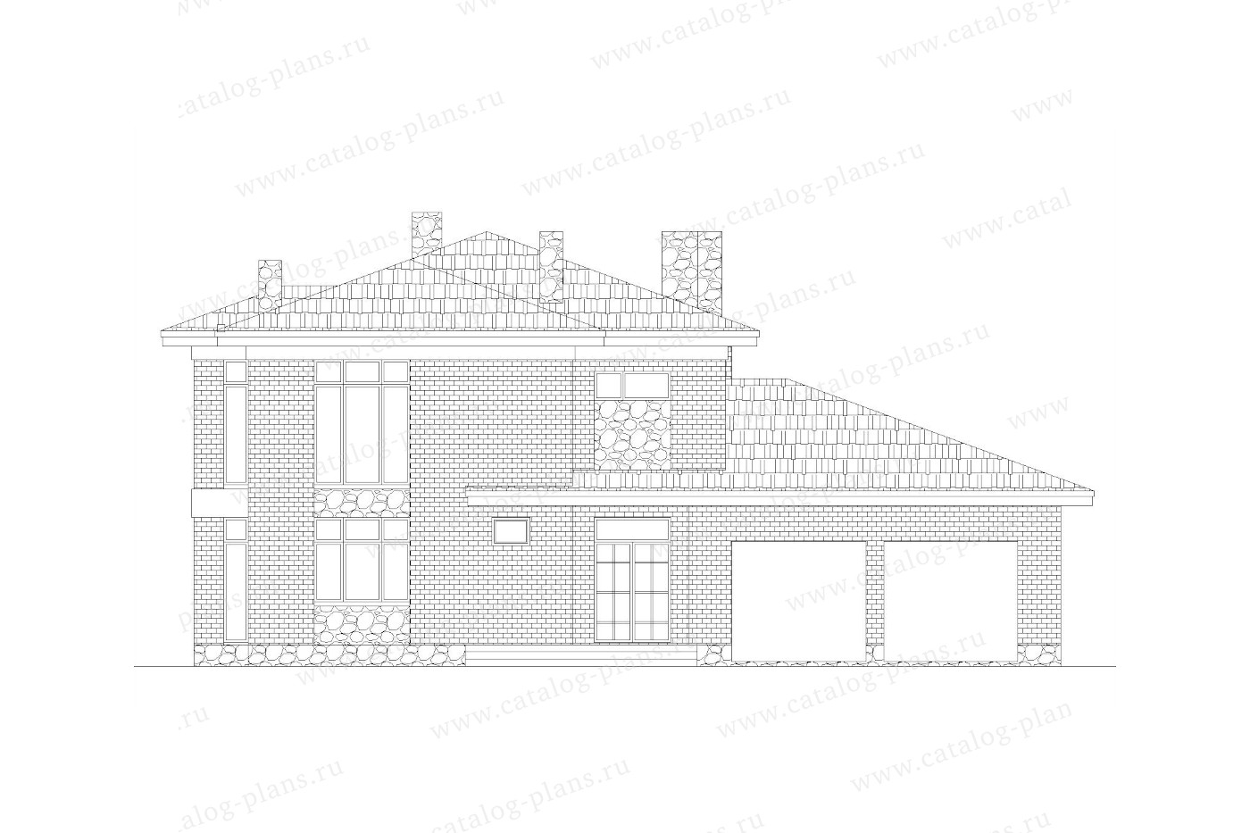Проект жилой дом #45-16CL материал - кирпич, стиль современный