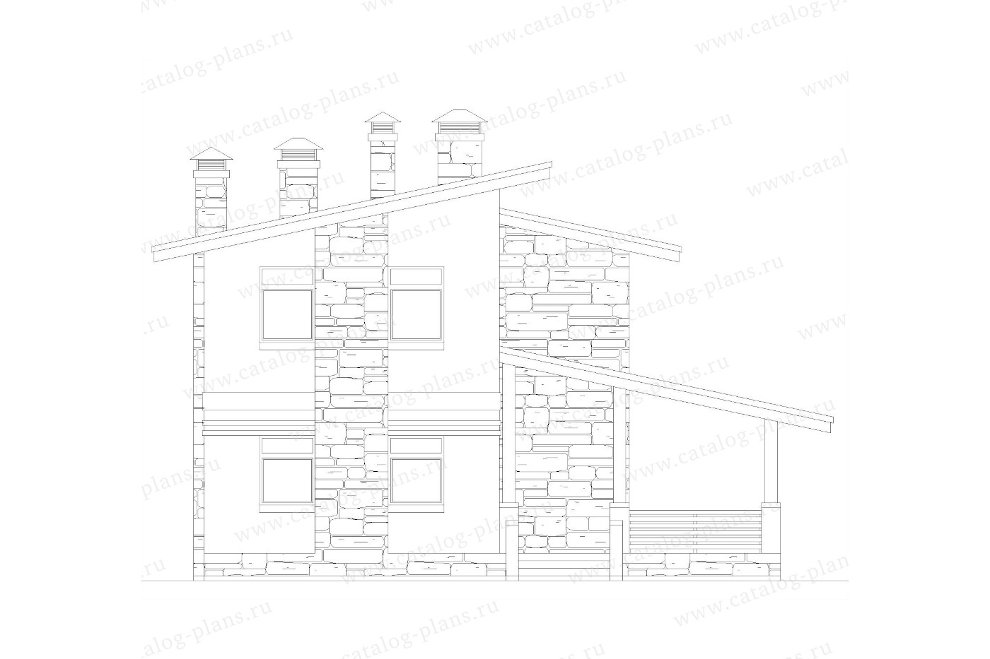 Проект жилой дом #48-20NG материал - газобетон, стиль современный